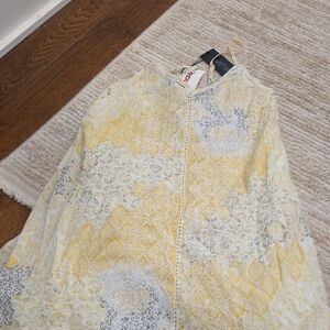 Rachel Zoe Yellow and Gray Textured Slip Dress